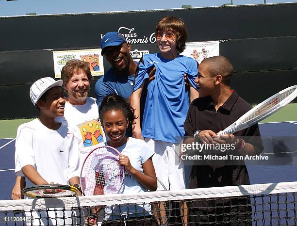 Tyler James Williams, Mitch Kaplan, board member of The Alliance For Children's Rights, Terry Crews, Imani Hakim, Vincent Martella and Tequan Richmond