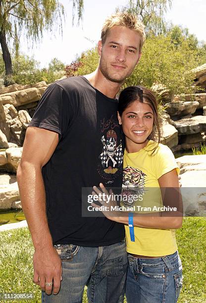 Justin Hartley and Lindsay Hartley during Fulfillment Fund's 2005 Annual Summer Splash at Alfred Mann's Estate in Los Angeles, California, United...