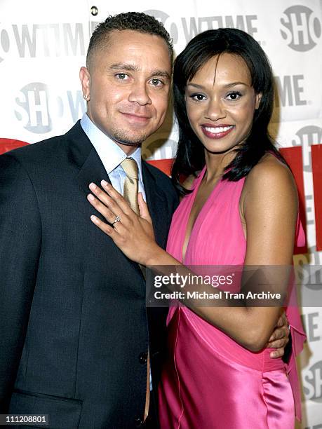 Anna Brown and fiance Jason Young during Showtime Presents "Weeds" and "Barbershop" Los Angeles Premiere at Paramount Theater At Paramount Studios in...