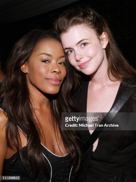Golden Brooks and Nicole Linkletter during "The Godfather the Game" on XBOX 360 Party at Stone Rose Lounge in Los Angeles, California, United States.