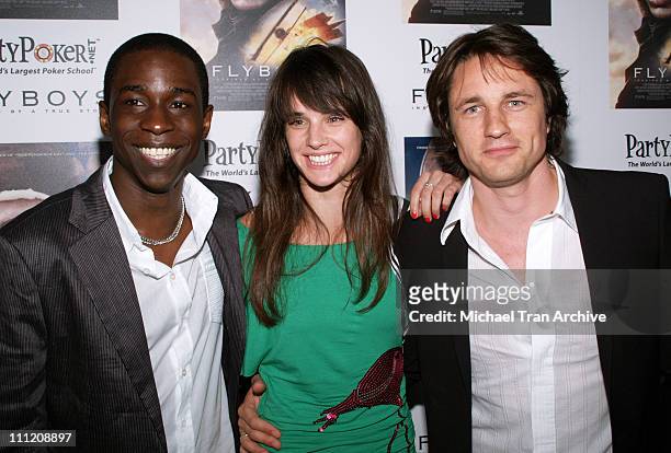 Abdul Salis, Jennifer Decker and Martin Henderson during "Flyboys" Los Angeles Screening - Arrivals at Academy of Motion Picture Arts & Sciences in...