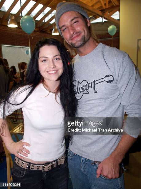 Amy Lee and Josh Holloway during Gibson Guitar Paint for PEP Charity Event in Los Angeles, California, United States.