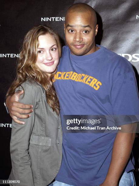 Minka Kelly and Donald Faison during Exclusive Nintendo DS Pre-Launch Party - Arrivals at Los Angeles in Los Angeles, California, United States.
