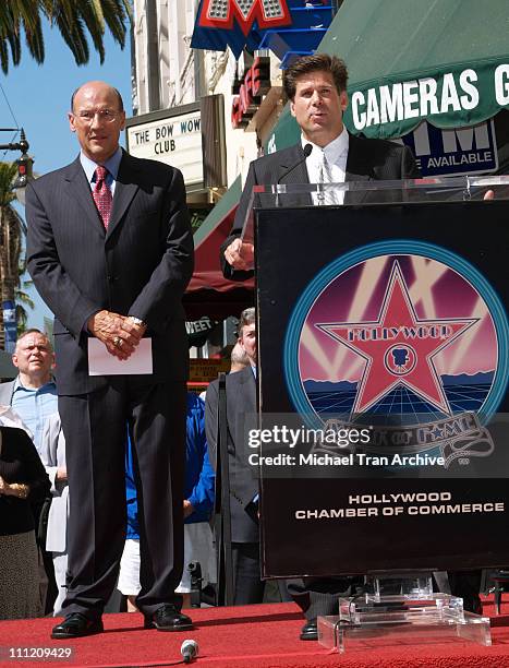 Bob Miller and Jim Fox during L.A. Kings Sports Announcer Bob Miller Honored with a Star on the Hollywood Walk of Fame at 6763 Hollywood Blvd in...