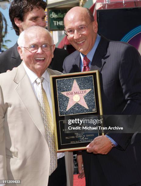 Johnny Grant and Bob Miller during L.A. Kings Sports Announcer Bob Miller Honored with a Star on the Hollywood Walk of Fame at 6763 Hollywood Blvd in...