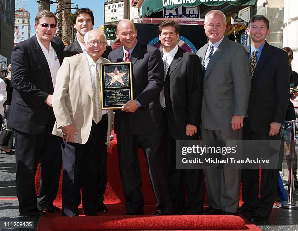 Tim Leiweke, Luc Robitaille, Johnny Grant, Bob Miller, Jim Fox, Tom LaBonge and Leron Gubler