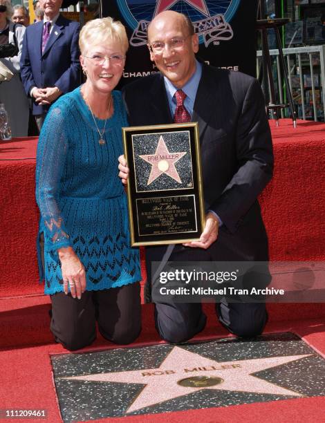 Bob Miller and wife, Judy Miller during L.A. Kings Sports Announcer Bob Miller Honored with a Star on the Hollywood Walk of Fame at 6763 Hollywood...