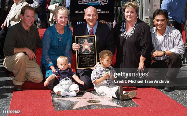 Bob Miller with wife, Judy Miller and family during L.A. Kings Sports Announcer Bob Miller Honored with a Star on the Hollywood Walk of Fame at 6763...