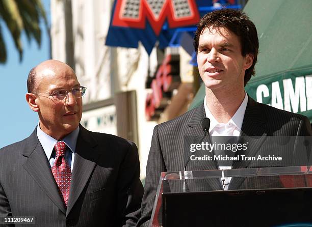Bob Miller and Luc Robitaille during L.A. Kings Sports Announcer Bob Miller Honored with a Star on the Hollywood Walk of Fame at 6763 Hollywood Blvd...