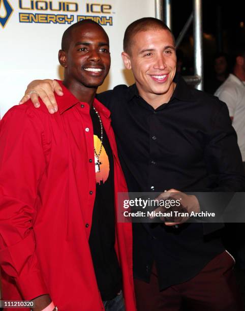 Keith Robinson and Erik Palladino during "Rock This Way" Tour - Arrivals - August 24, 2005 at Avalon Nightclub in Hollywood, California, United...