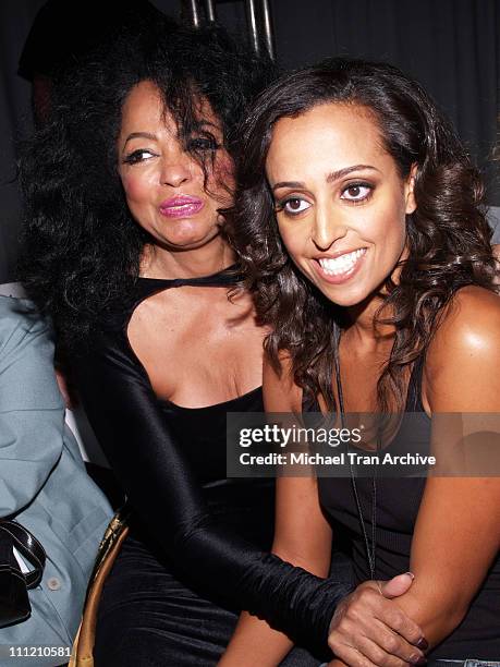 Diana Ross and Chudney Ross during Mercedes-Benz Spring 2007 Los Angeles Fashion Week at Smashbox Studios - Meghan - Front Row and Backstage at...