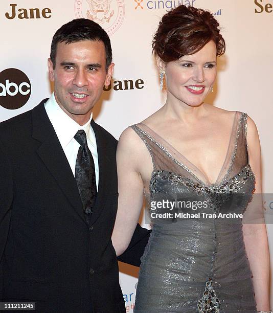 Dr. Reza Jarrahy and Geena Davis during "Commander-in-Chief" Inaugural Ball and Premiere Screening at Regent Beverly Wilshire in Beverly Hills,...