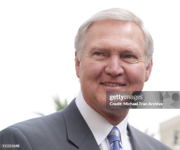 Jerry West during Jerry Buss Honored with a Star on the Hollywood Walk of Fame at 6801 Hollywood Blvd. In front of Hollywood & Highland in Hollywood,...