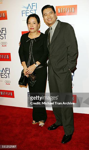 Chow Yun Fat and wife, Jasmine Chow during AFI Fest 2006 Presents "Curse of The Golden Flower" Los Angeles Premiere - Arrivals at Cinerama Dome in...