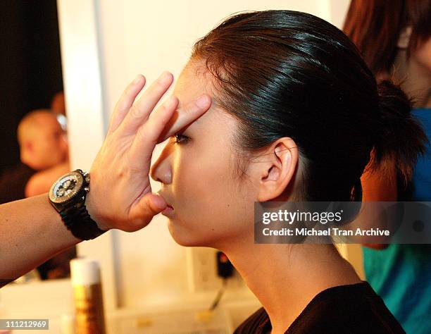 Model backstage at Morphine Generation during Morphine Generation Spring 2006 Fashion Show with Suicide Club Live Performance - October 22, 2005 at...