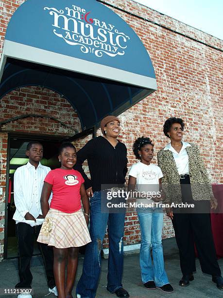 Macy Gray, her mom and her students during Grand Opening of Macy Gray Music Academy at Macy Gray Music Academy in North Hollywood, California, United...