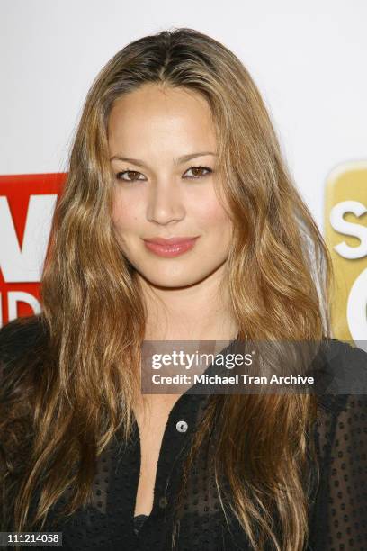 Moon Bloodgood during The SeenOn.Com Launch Party - Arrivals at Boulevard3 in Hollywood, California, United States.