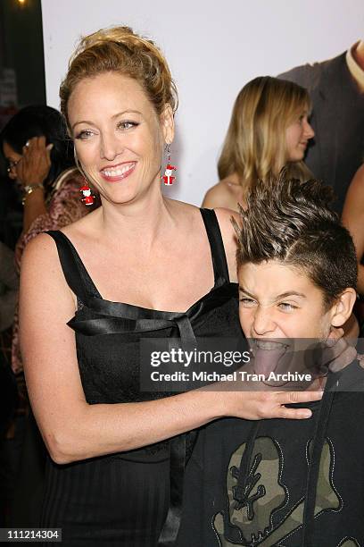 Virginia Madsen and her son during "The Pursuit of Happyness" World Premiere - Arrivals at Mann Village Theater in Westwood, California, United...