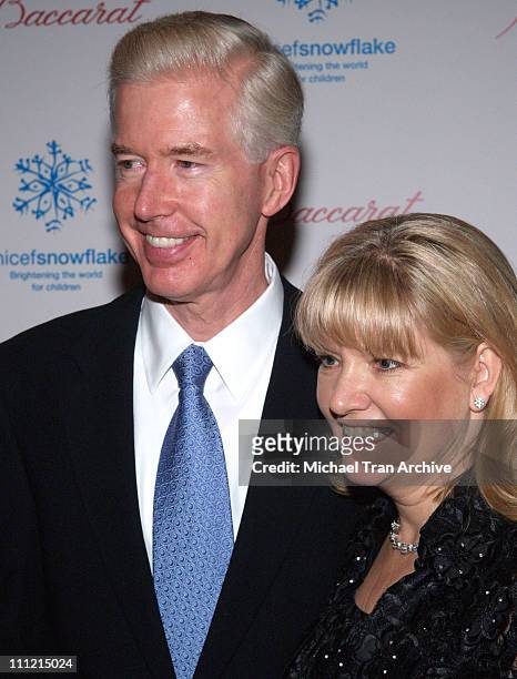 Gray Davis and wife Sharon during Baccarat Presents the Lighting of the UNICEF Crystal Snowflake and Chandelier Display on Rodeo Drive Followed by...
