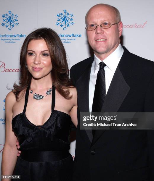 Alyssa Milano and Charles J. Lyons, president of UNICEF