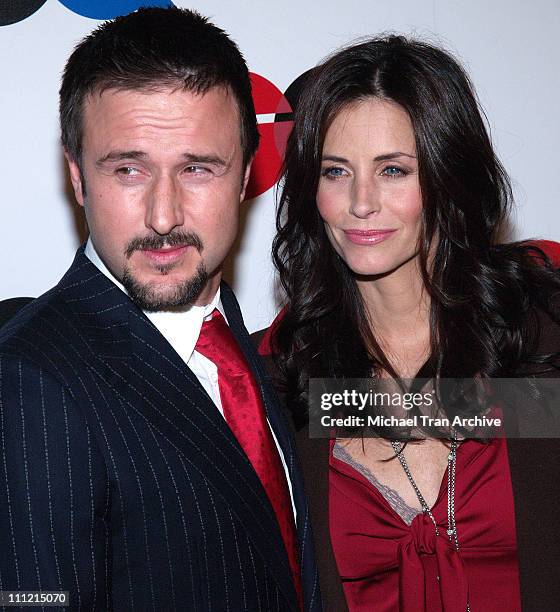 David Arquette and Courteney Cox Arquette during GQ Celebrates 2005 Men of the Year - Arrivals at Mr Chow in Beverly Hills, California, United States.