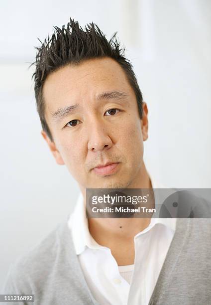 Clothing designer Eric Kim backstage at Monarchy Collection Spring 2008 during Mercedes Benz Fashion Week held at Smashbox Studios on October 18,...