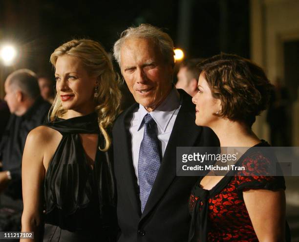 Director Alison Eastwood, actor Clint Eastwood and actress Marcia Gay Harden arrives at the Los Angeles Premiere of "Rails and Ties" held at The...
