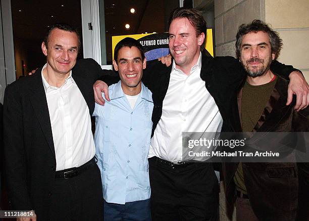 Christian Vladelievre, Producer, Fernando Eimbcke, Director, Mark Gill, President of Warner Independent Pictures and Alfonso Cuaron