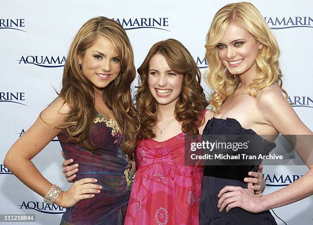 JoJo, Emma Roberts and Sara Paxton during "Aquamarine" Los Angeles Premiere - Arrivals at Fox Studio Lot in Los Angeles, California, United States.