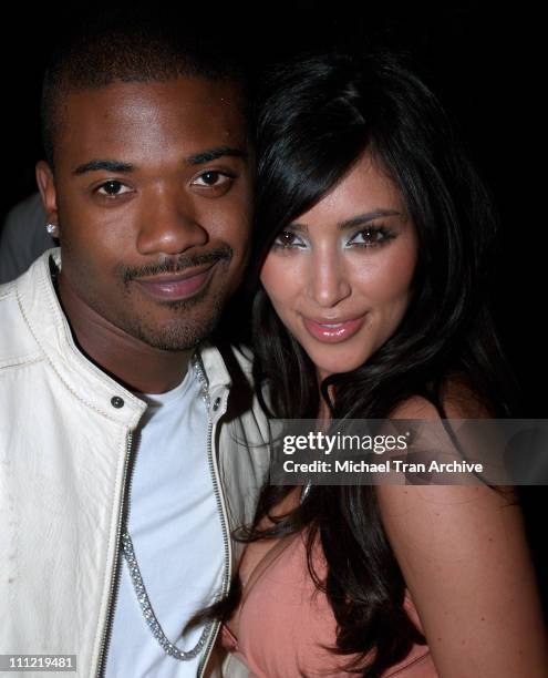 Ray J and Kim Kardashian during Charlotte Ronson's 2006 Fall/Winter Fashion Show and After Party at Roosevelt Hotel in Hollywood, California, United...