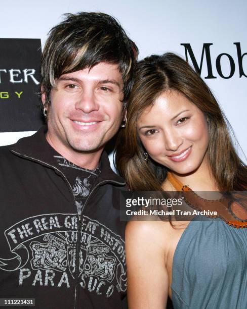 Mitch Allan from "SR-71" and Kelly Hu during Samsung and T-Moblie Host "Now and Thin in Hollywood" Introducing Samsung T509 - Arrivals at Cabana Club...