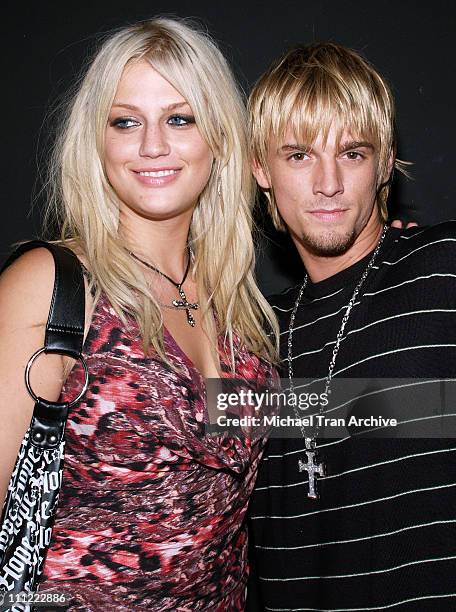 Leslie Carter and Aaron Carter during Howie Dorough Birthday Celebration to Raise Awareness of Lupus at LAX in Hollywood, California, United States.