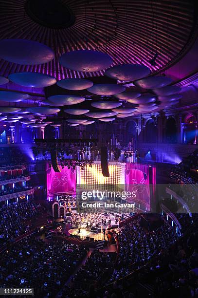 General view of the interior during the Gorby 80 Gala at the Royal Albert Hall on March 30, 2011 in London, England. The concert is to celebrate the...