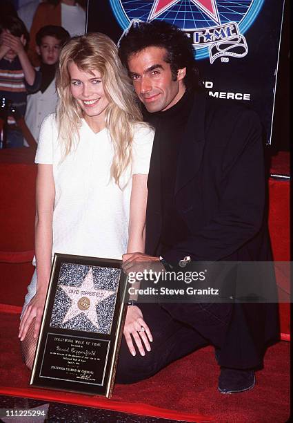 Claudia Schiffer and David Copperfield during David Copperfield Honored with a Star on the Hollywood Walk of Fame at 7021 Hollywood Blvd. In...