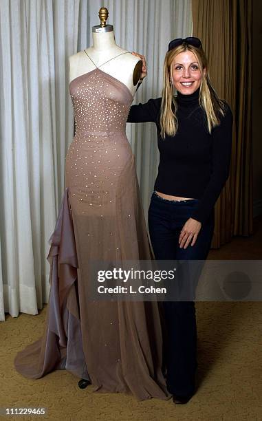 The Anne Bowen Hearts on Fire Diamond Oscar Gown photographed March 20, 2002. When completed the gown will feature 3000 diamonds . Designer Anne...