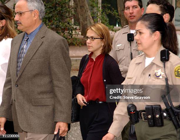 Delinah Blake , daughter of actor Robert Blake, leaves her father's bail hearing at Los Angeles Superior Court. Bail was denied.