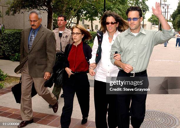 Delinah Blake , daughter of actor Robert Blake, leaves her father's bail hearing at Los Angeles Superior Court. Blake's son, Noah Blake, is far...