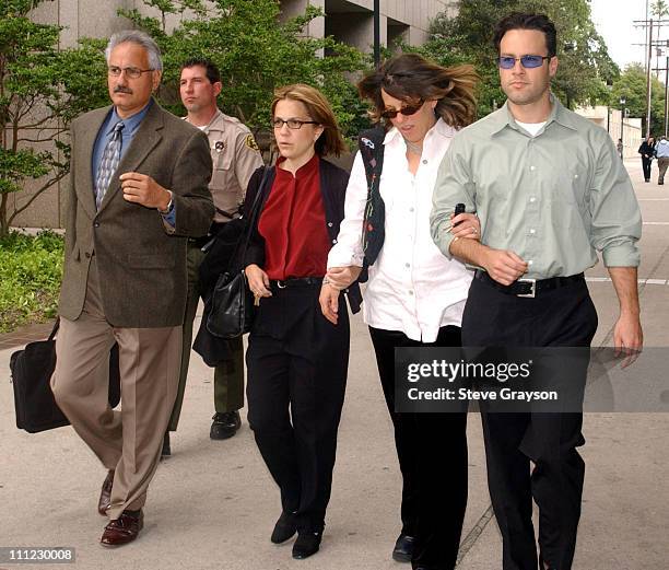 Delinah Blake , daughter of actor Robert Blake, leaves her father's bail hearing at Los Angeles Superior Court. Blake's son, Noah Blake, is far...