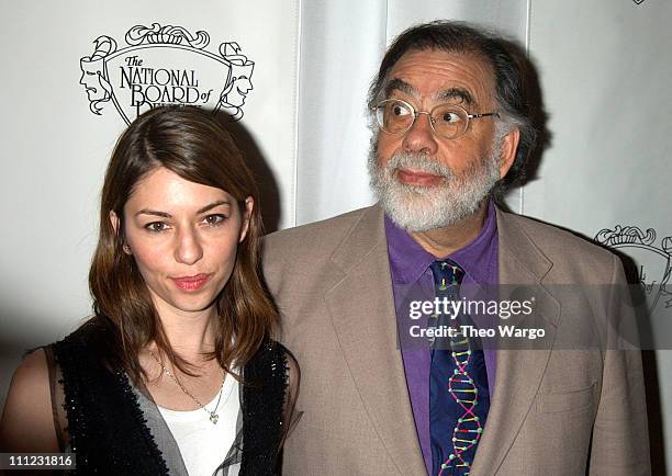 Sofia Coppola and Francis Ford Coppola during National Board of Review 2002 Annual Awards Gala at Tavern on the Green in New York City, New York,...