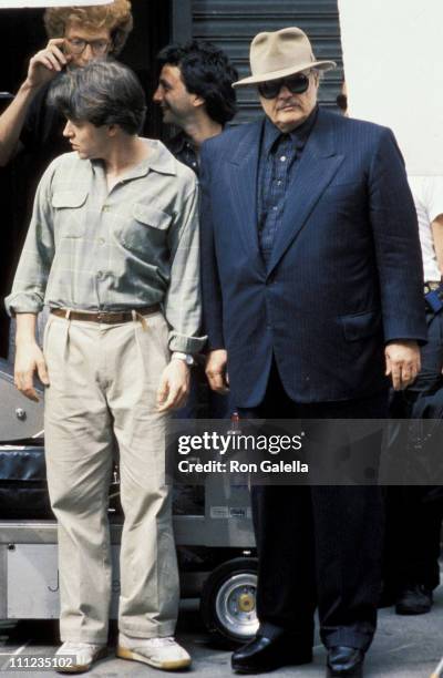 Matthew Broderick and Marlon Brando during On the Set of "The Freshman" - June 12, 1989 at Little Italy in New York City, New York, United States.