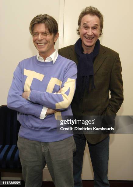 David Bowie and Ray Davies during 15th Annual Tibet House U.S Concert at Carnegie Hall in New York City, New York, United States.