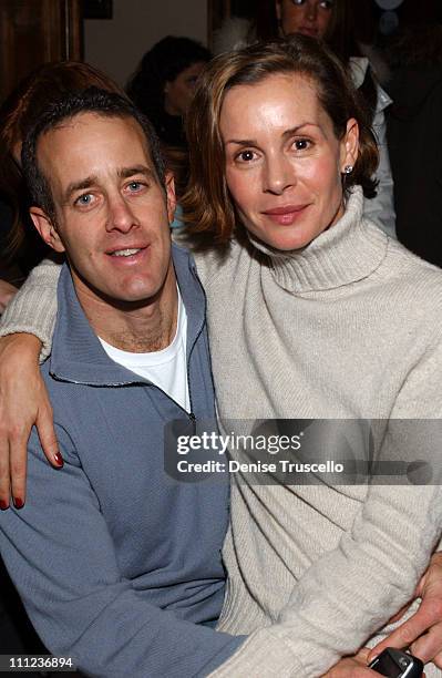 Jason Sloane and Embeth Davidtz during 2005 Park City - "Junebug" Cocktail Party at Levi's Ranch in Park City, Utah, United States.