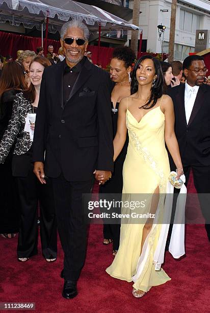 Morgan Freeman, nominee Best Actor in a Supporting Role for "Million Dollar Baby" and Myrna Colley-Lee