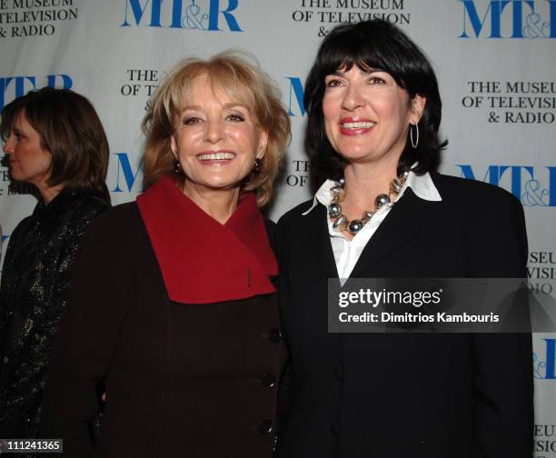 Barbara Walters and Christiane Amanpour during The Museum of Television and Radio Kicks Off "She Made It: Women Creating Television and Radio" at The...