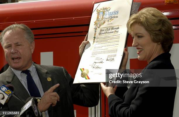 Tom LaBonge and Marsha J. Evans, President and CEO, American Red Cross