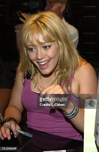 Hilary Duff during Hilary Duff In Store Appearance for Her New Album "Metamorphosis" at Virgin Mega Store in Burbank, California, United States.