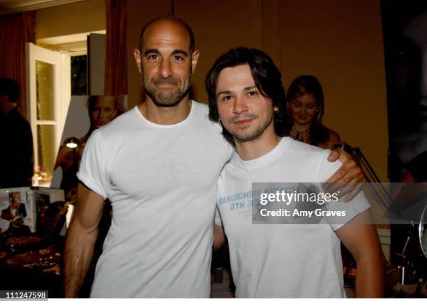 Stanley Tucci and Freddy Rodriguez during HBO "Luxury Lounge" at the 55th Annual Emmy Awards at The Peninsula Hotel - Magnolia Room in Beverly Hills,...
