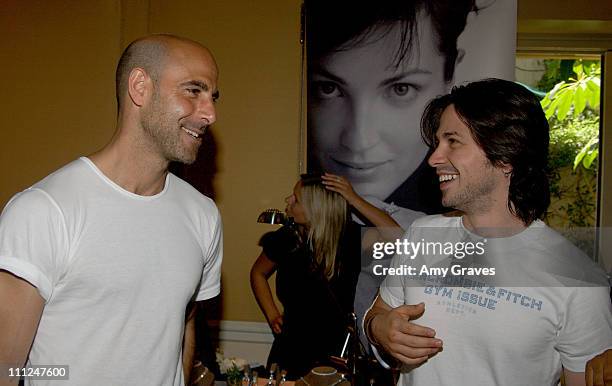 Stanley Tucci and Freddy Rodriguez during HBO "Luxury Lounge" at the 55th Annual Emmy Awards at The Peninsula Hotel - Magnolia Room in Beverly Hills,...