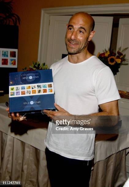 Stanley Tucci with This Vs That during HBO "Luxury Lounge" at the 55th Annual Emmy Awards at The Peninsula Hotel - Magnolia Room in Beverly Hills,...