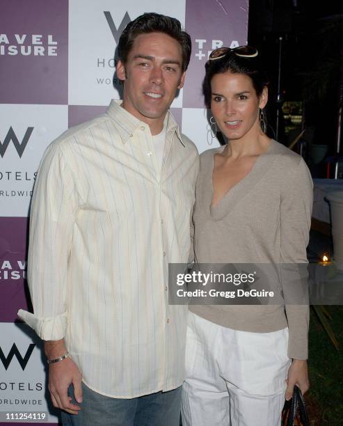 Angie Harmon and Jason Sehorn during Travel + Leisure Magazine Celebrates 35th Birthday - Arrivals at W Hotel Los Angeles in Westwood, California,...